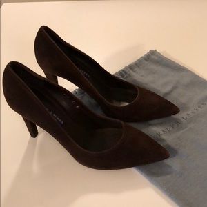 Ralph Lauren Collection Chocolate Suede Heels